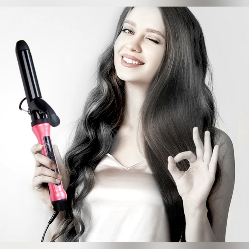 Beach Wave Curling Iron Wand 1 1/4 Inch, Hair Curler for Long Hair, Professional